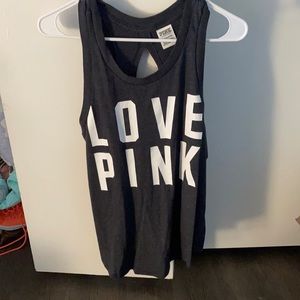 Grey open back tank top